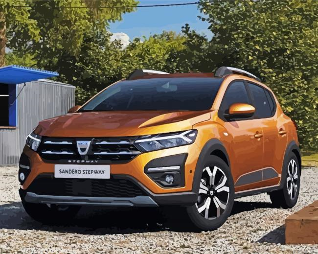 Brown Dacia Sandero Car Painting By Numberss.png