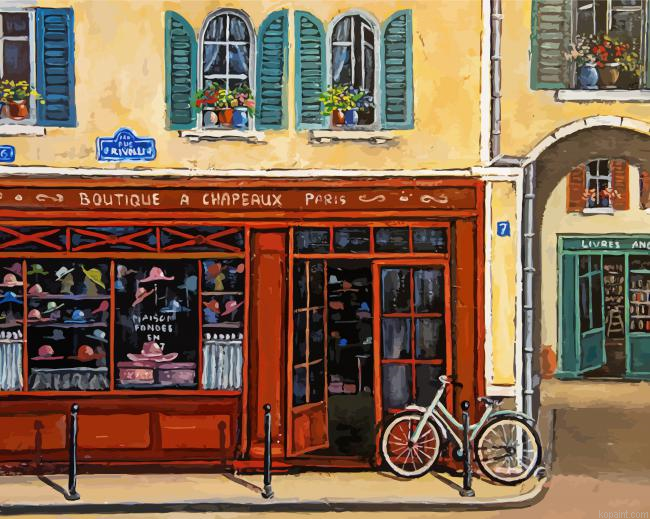 Brown French Shop Painting By Numberss.png