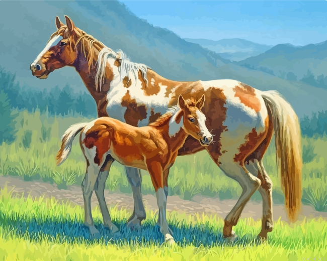 Brown Horses Painting By Numberss.png
