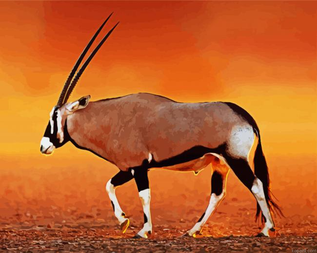 Brown Oryx Animal Paint By Numbers.png
