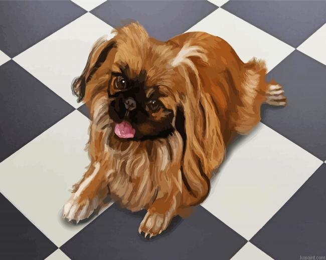 Brown Pekingese Dog Painting By Numberss.png