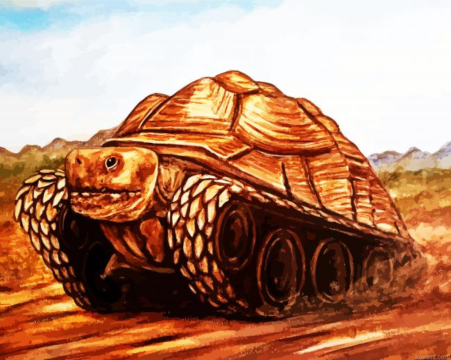Brown Tortoise Tank Painting By Numberss.png
