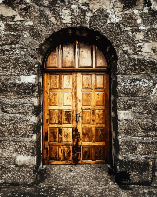 Brown Wooden Door Paint By Numbers.png