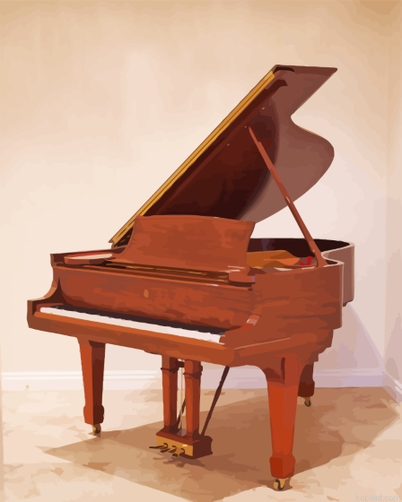 Brown Wooden Vintage Piano Painting By Numberss.png