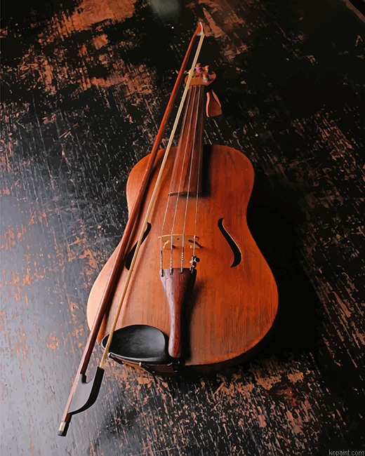 Brown Wooden Violin New Painting By Numberss.png