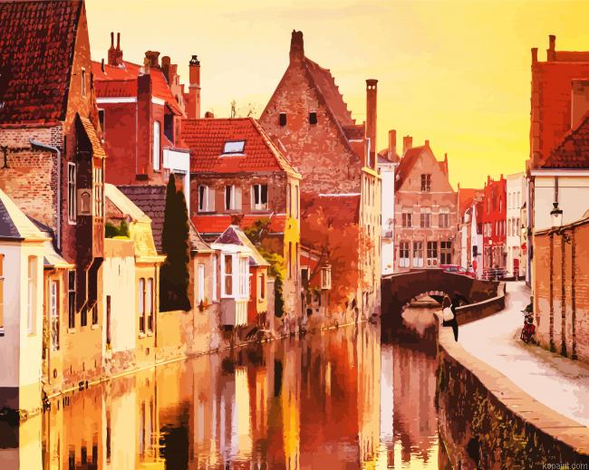 Bruges At Sunset Paint By Numbers.png