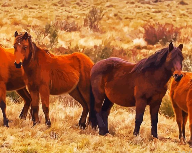 Brumy Horses Herd Painting By Numberss.png