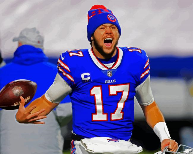 Buffalo Bills Josh Allen Footballer Painting By Numberss.png