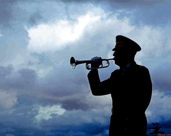 Bugler Silhouette Painting By Numberss.png