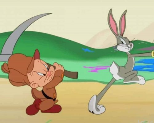 Bugs And Elmer Fudd Looney Tunes Painting By Numberss.png