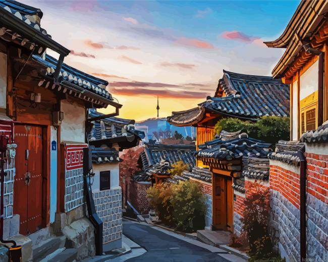 Bukchon Hanok Village Painting By Numberss.png