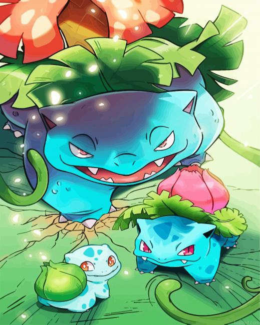 Bulbasaur Family Paint By Numbers.png