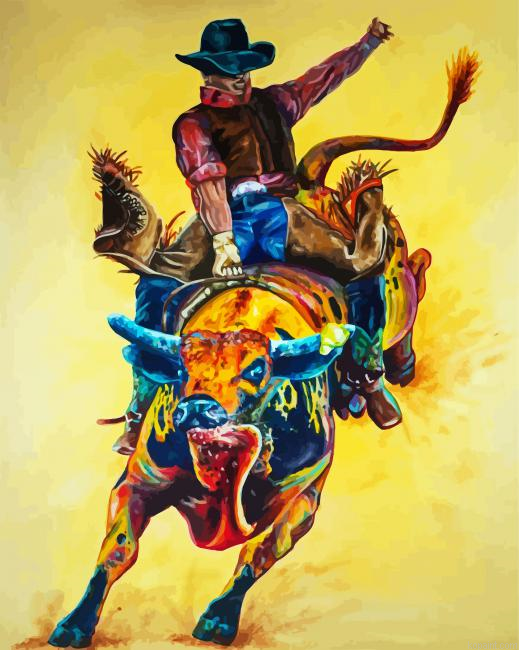 Bull Rider Art Painting By Numberss.png