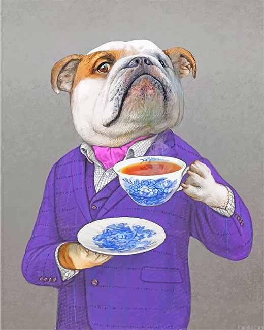 Bulldog Drinking Coffee New Painting By Numberss.png
