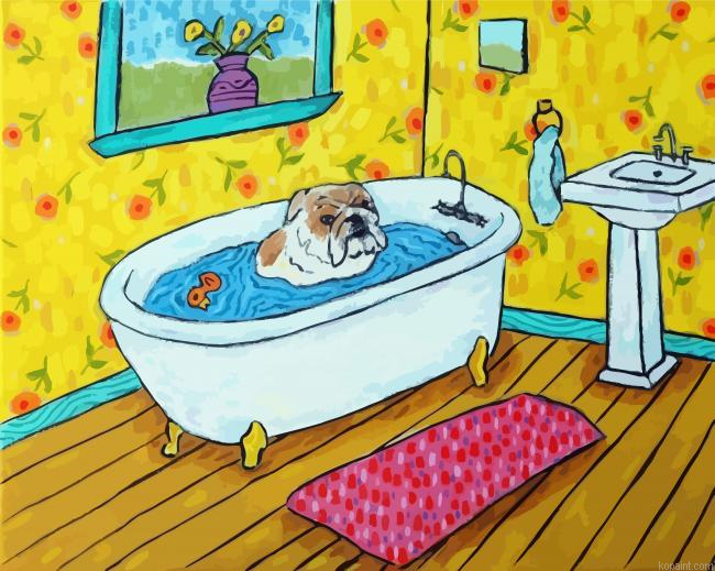 Bulldog In Tub Paint By Numbers.png