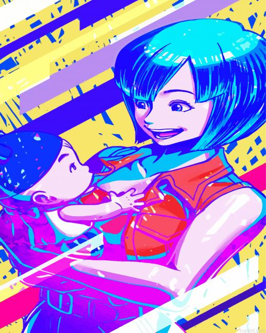 Bulma And A Baby Boy Painting By Numberss.png