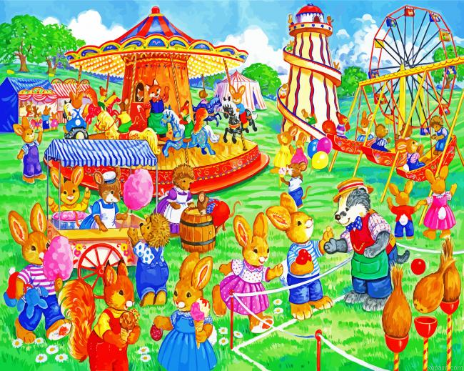 Bunnies Circus Painting By Numberss.png