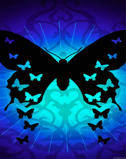 Butterflies Silhouette Paint By Numbers.png