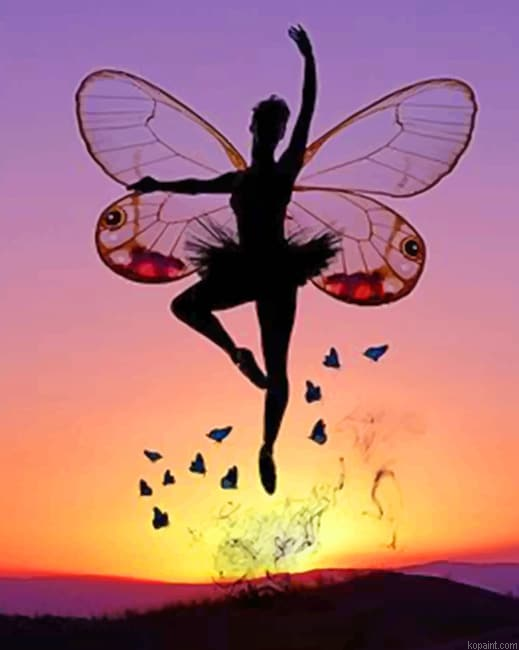 Butterfly Woman Flying Women Painting By Numberss.png