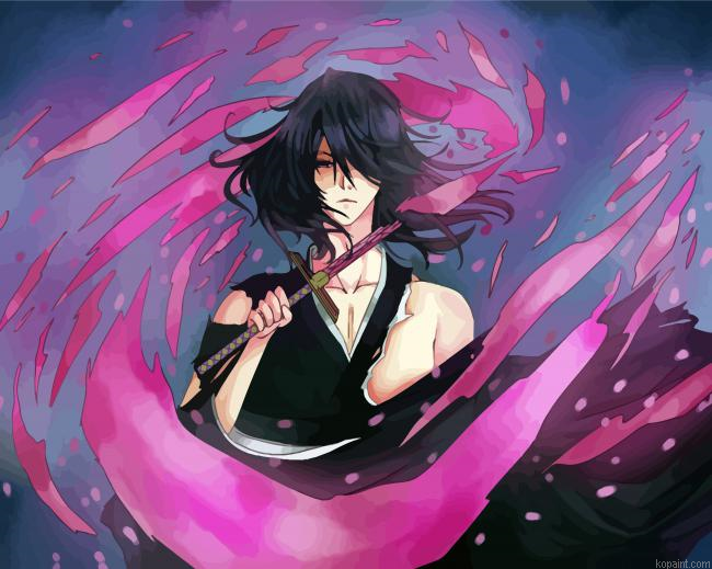 Byakuya Kuchiki Bleach Anime Paint By Numbers.png