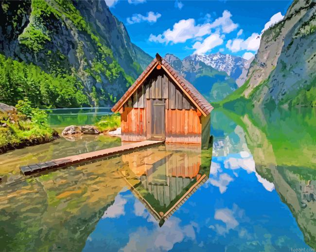 Cabin In The Mountain Paint By Numbers.png