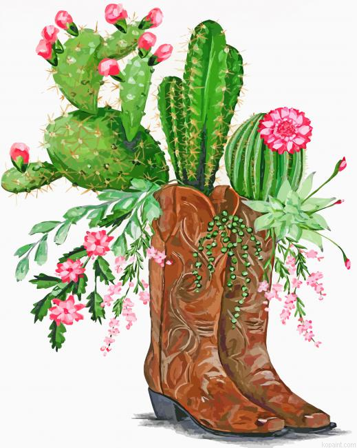 Cactus And Boots Painting By Numberss.png