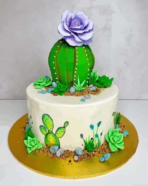 Cactus Dessert Cake Painting By Numberss.png