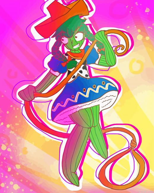 Cactus Girl Art Paint By Numbers