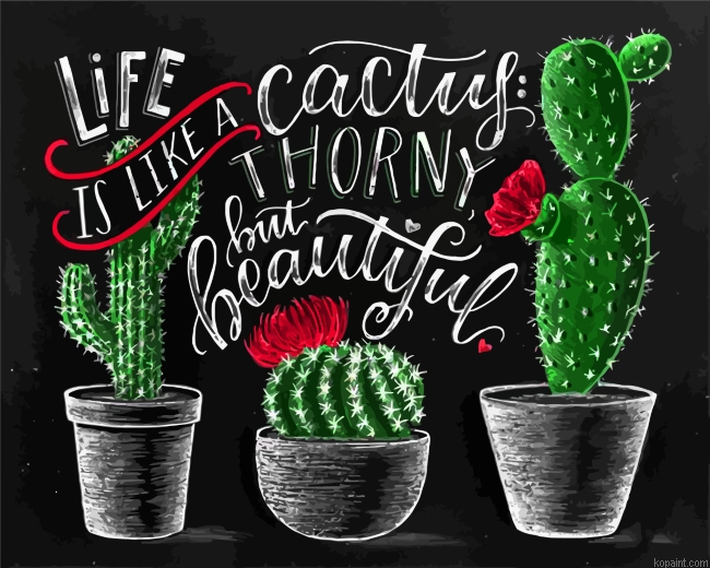 Cactus Quote Painting By Numberss.png