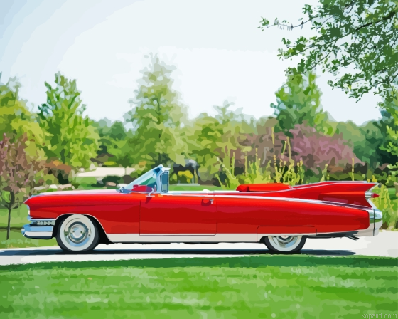 Cadillac 1959 Red Car Painting By Numberss.png