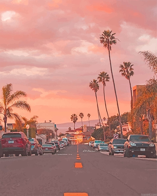 California Los Angeles Street Sunset New Painting By Numberss.png