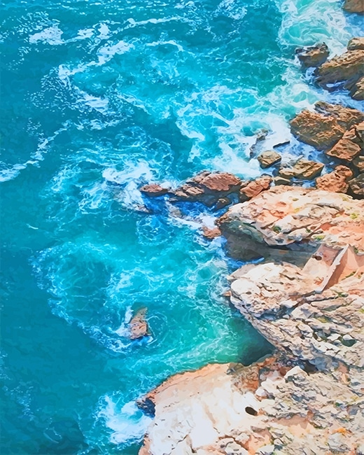 Calm Blue Ocean Paint By Numbers