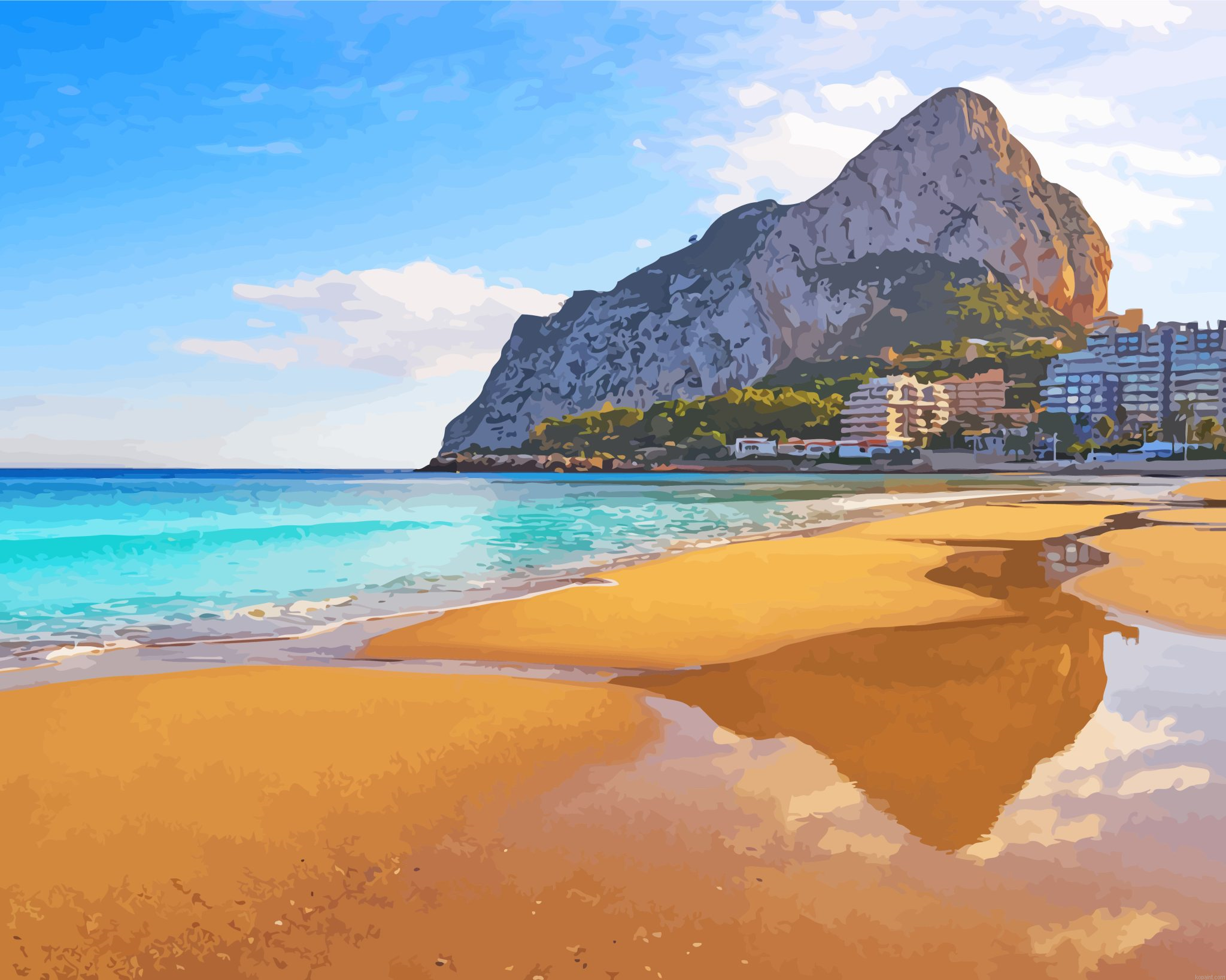 Calpe Beach In Spain Painting By Numberss.png
