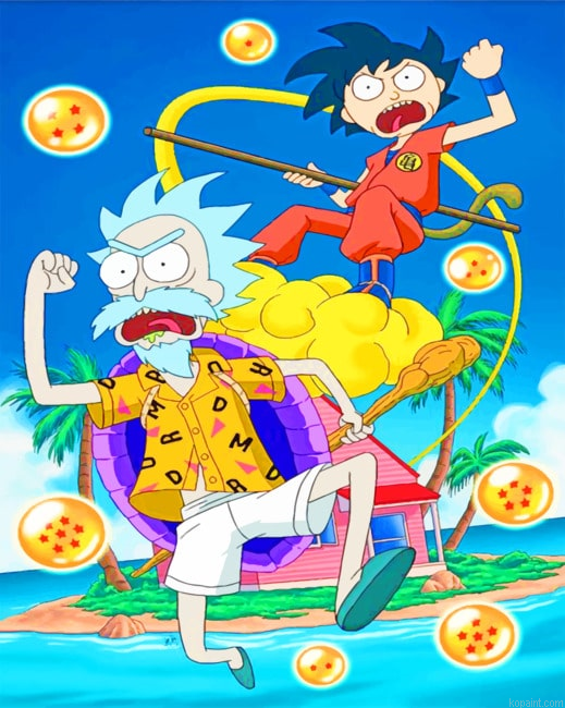 Camisa Rick And Morty Dragon Ball New Painting By Numberss.png
