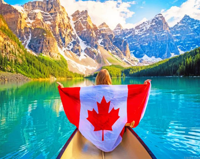 Canada Flag In Banff National Park New Painting By Numberss.png