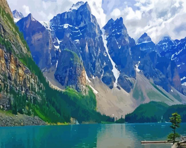 Canada Jasper Snowy Mountains Painting By Numberss.png