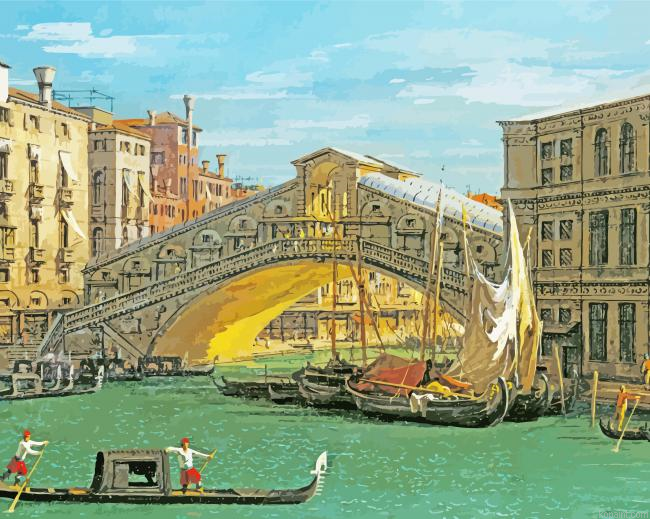 Canaletto The Rialto Bridge Venice Painting By Numberss.png