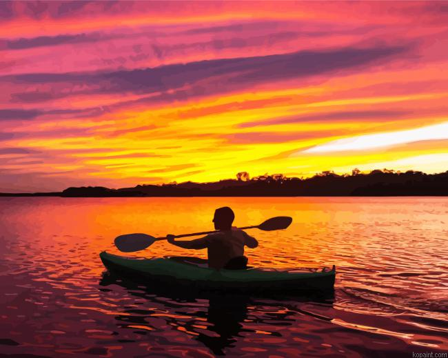 Canoeing At Sunset Painting By Numberss.png