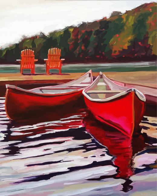 Canoeing Illustration Painting By Numberss.png