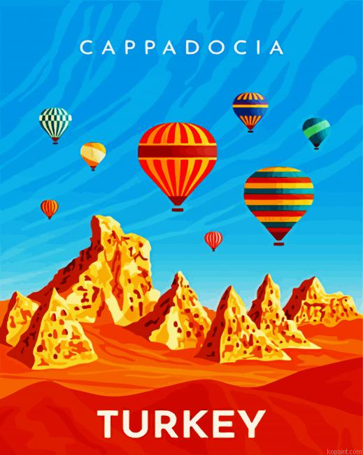 Cappadocia Turkey Illustration Paint By Numbers