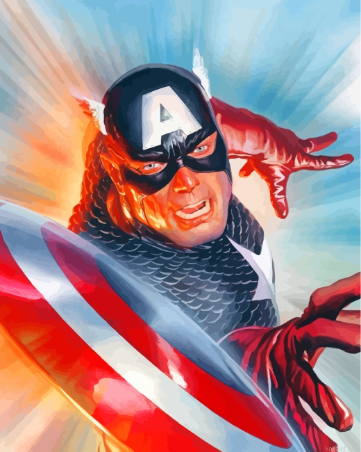 Captain America Hero Painting By Numberss.png