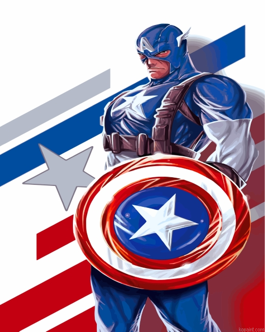 Captain America Illustration Painting By Numberss.png