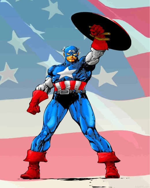 Captain America Marvel Painting By Numberss.png