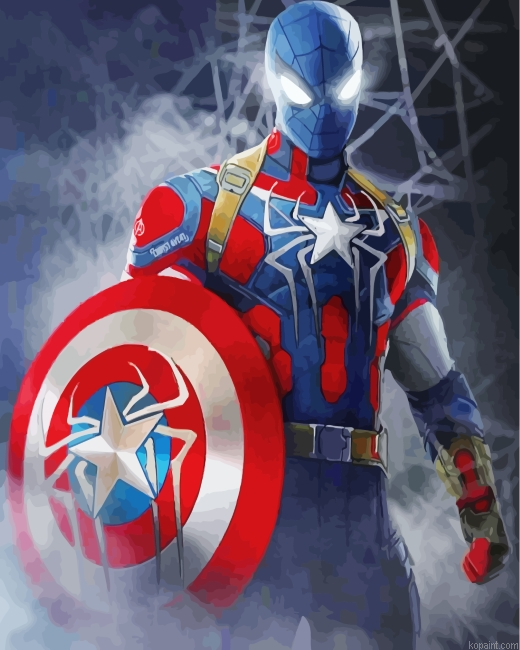Captain America Spider Man Painting By Numberss.png