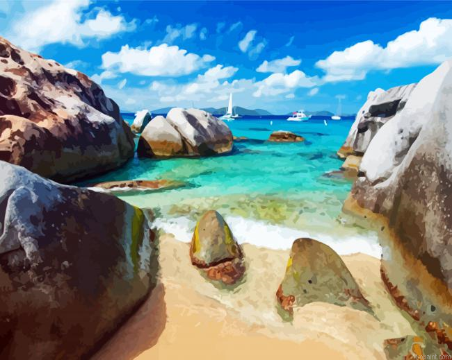 Caribbean Island Sea Paint By Numbers.png