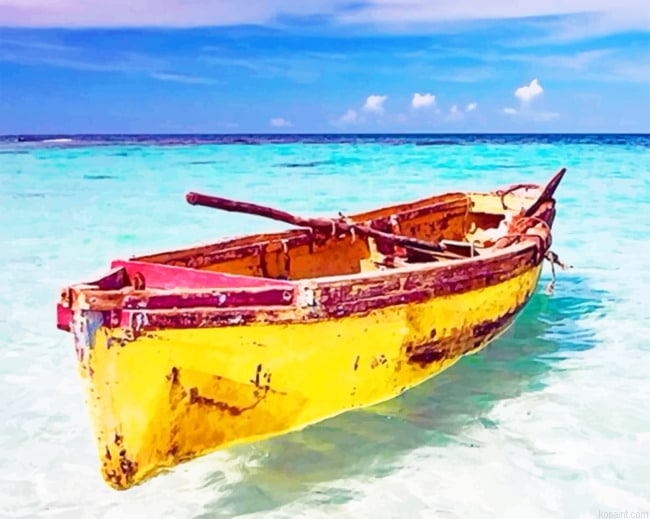 Caribbean Small Fishing Boat New Painting By Numberss.png