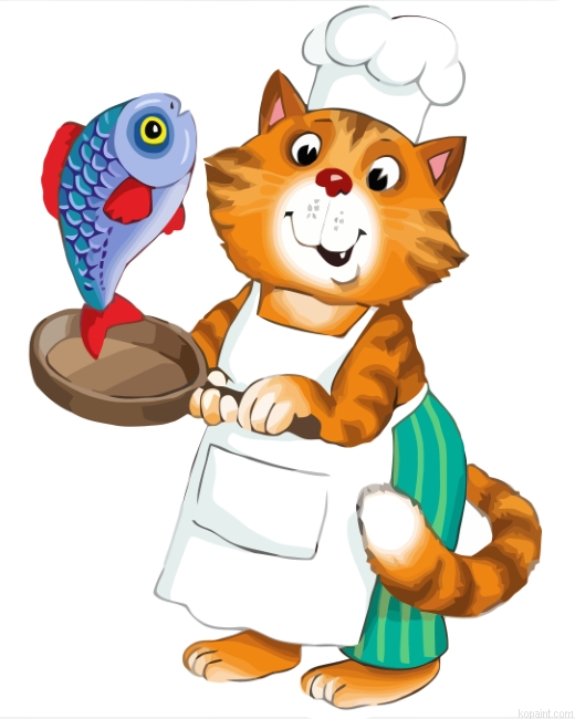 Cartoon Cat Cooking Painting By Numberss.png