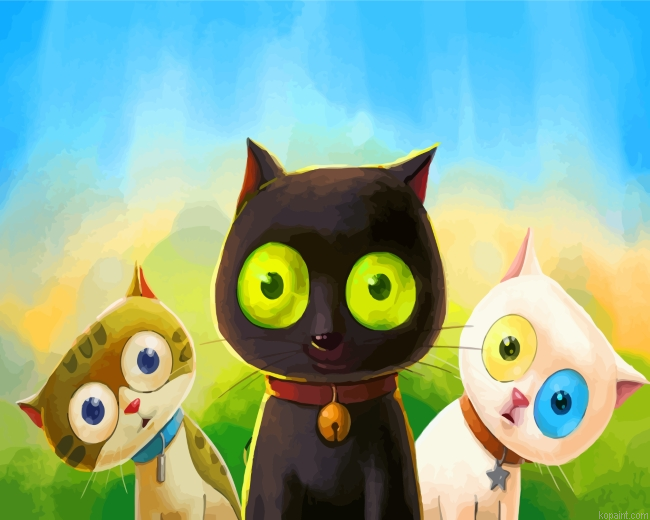 Cartoon Cats Painting By Numberss.png