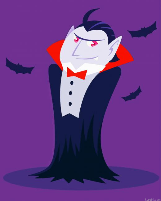 Cartoon Dracula Vampire Paint By Numbers