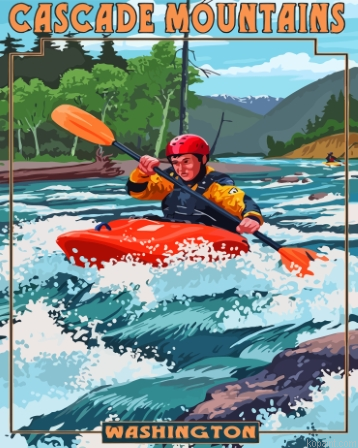 Cascade Range Mountains Poster Painting By Numberss.png